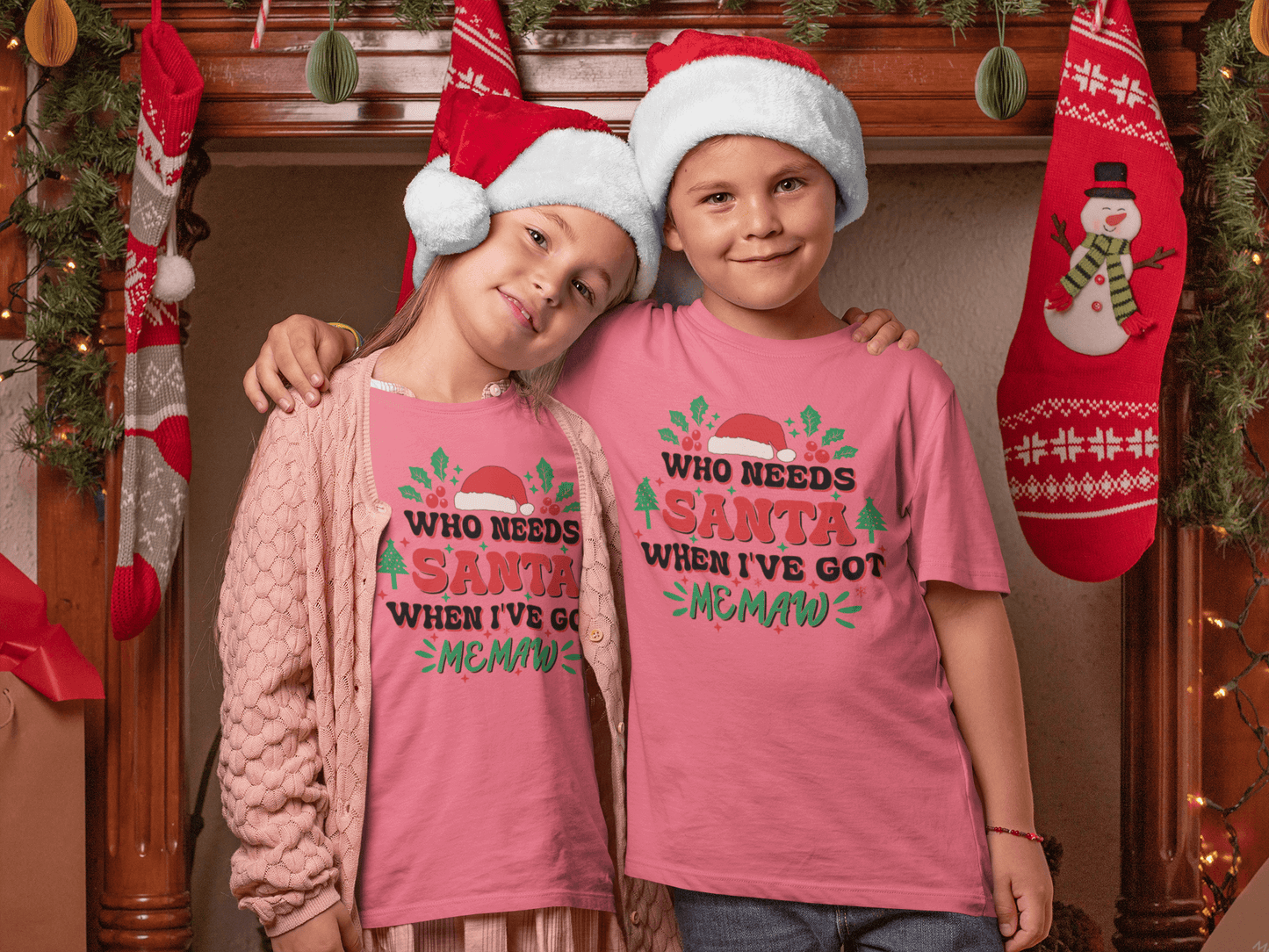 Who Needs Santa - MEMAW - Kids T-Shirts