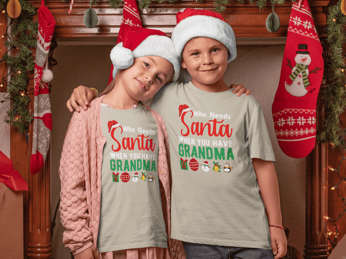 Who Needs Santa - GRANDMA - Kids T-Shirts