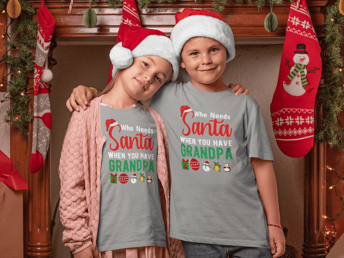 Who Needs Santa - GRANDPA - Kids T-Shirts