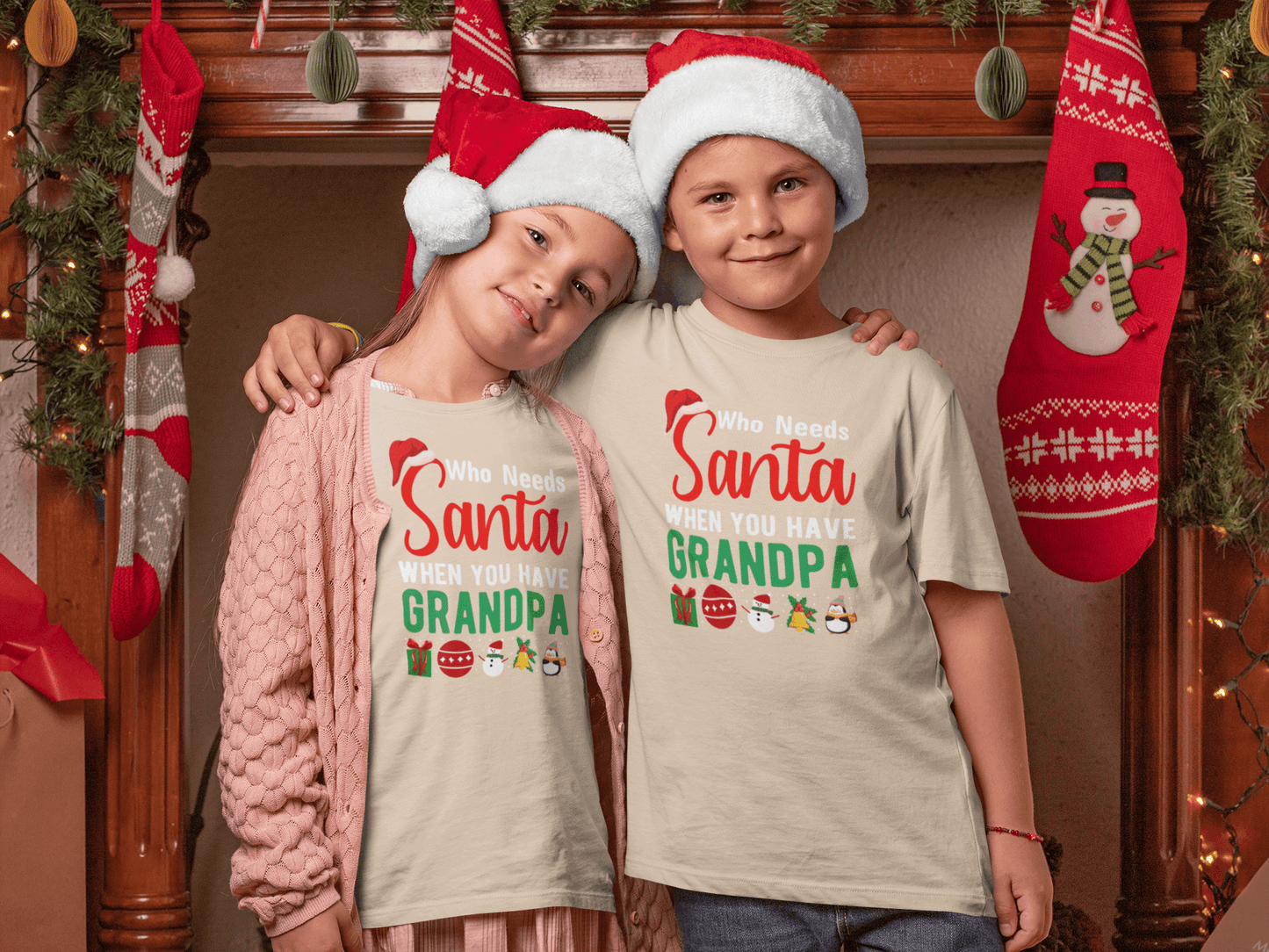 Who Needs Santa - GRANDPA - Kids T-Shirts