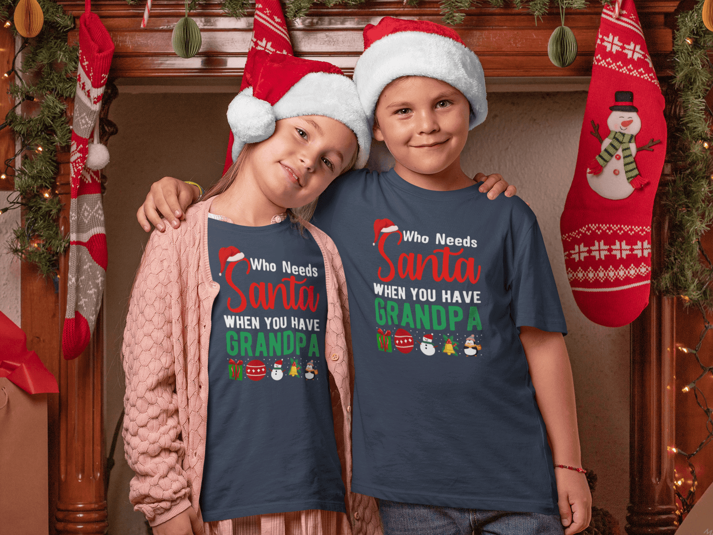 Who Needs Santa - GRANDPA - Kids T-Shirts