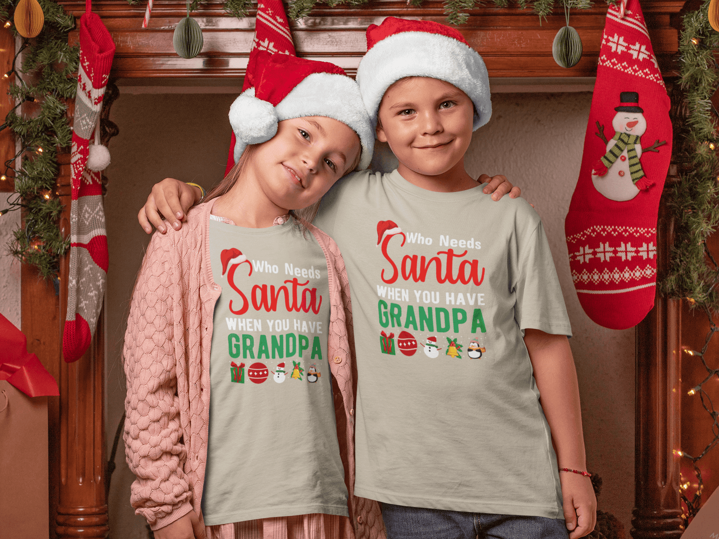 Who Needs Santa - GRANDPA - Kids T-Shirts
