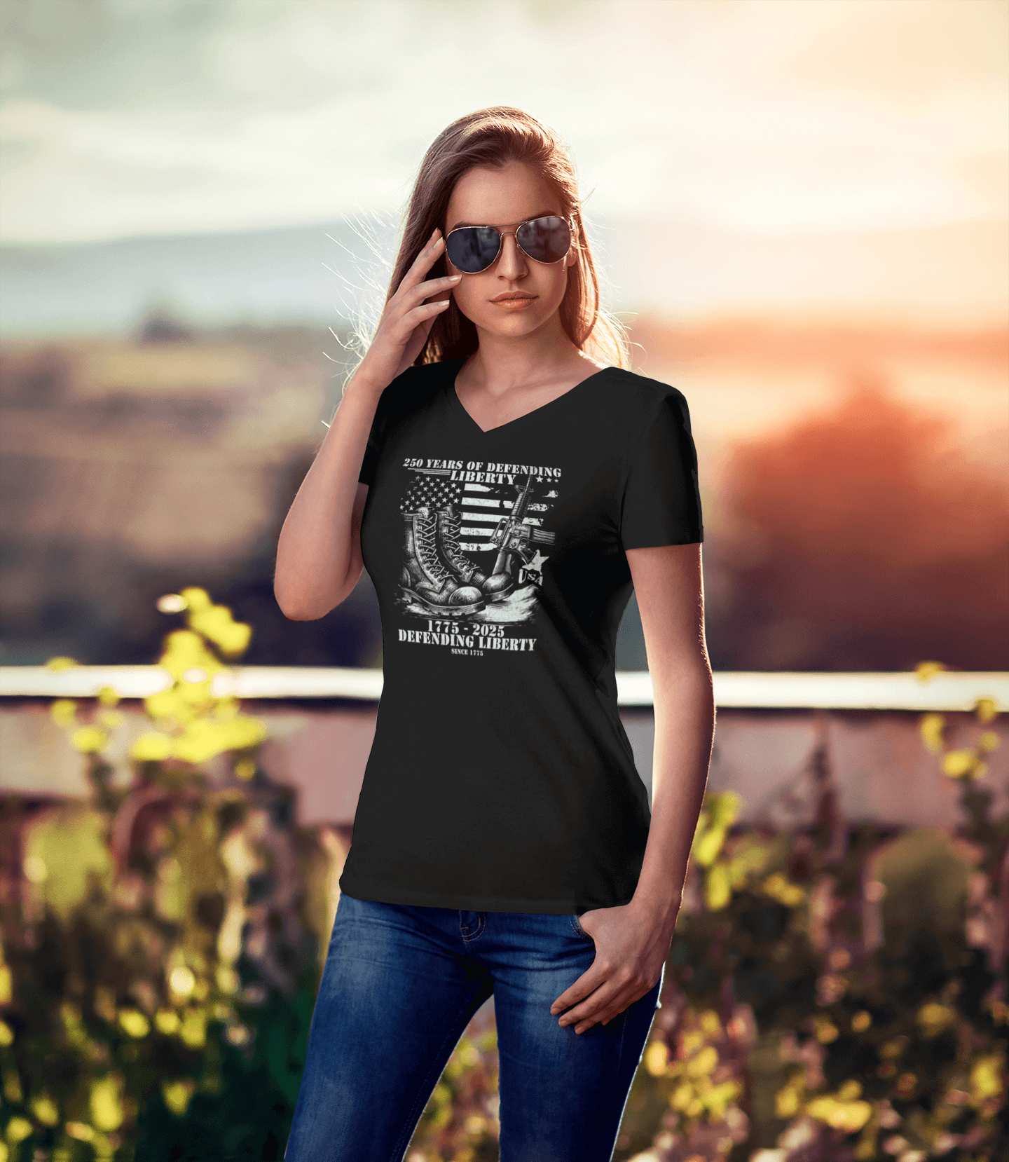 250 Years of Defending Liberty – Since 1775 V-Neck