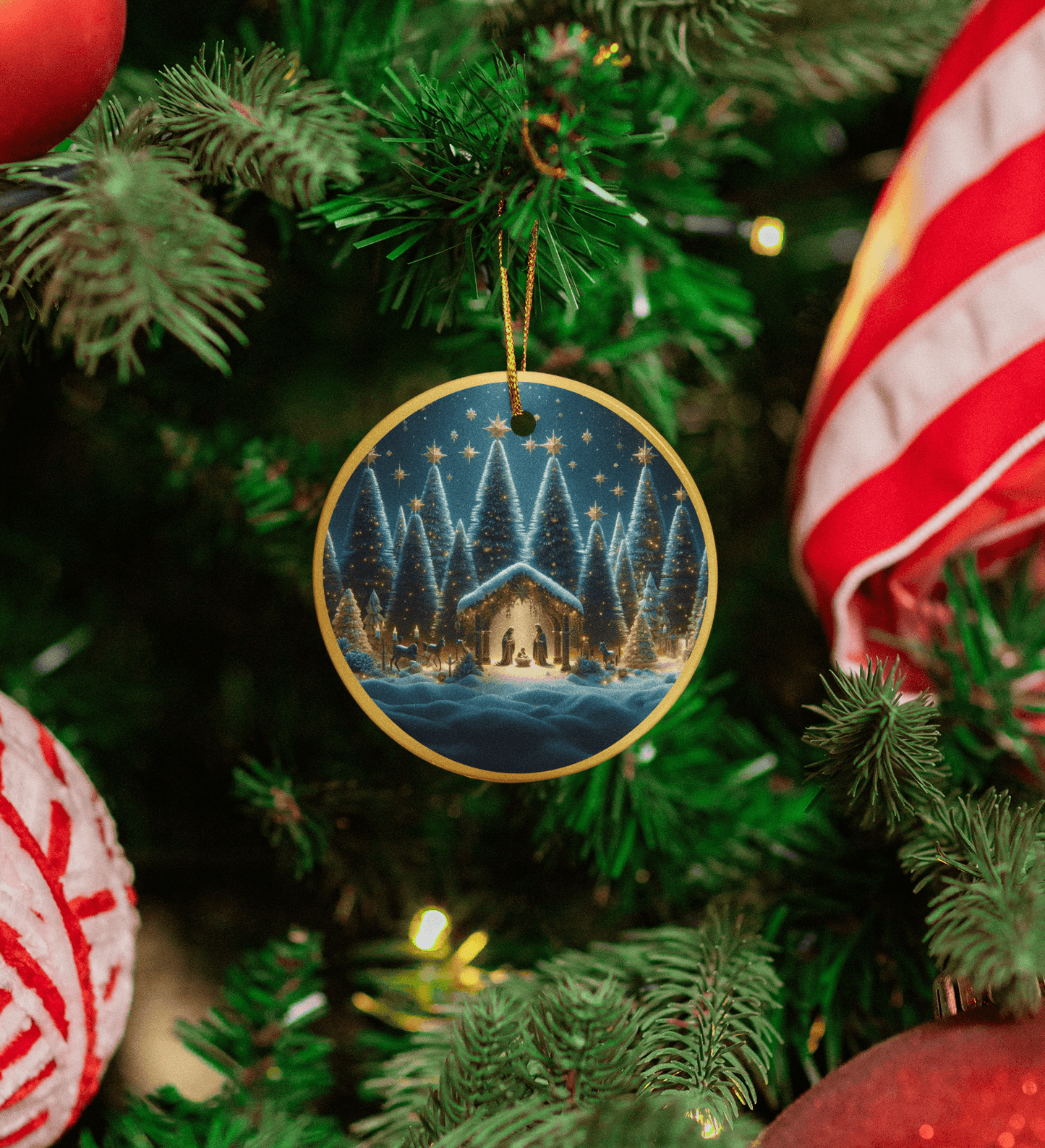 Nativity Scene 3D - Ceramic Ornament