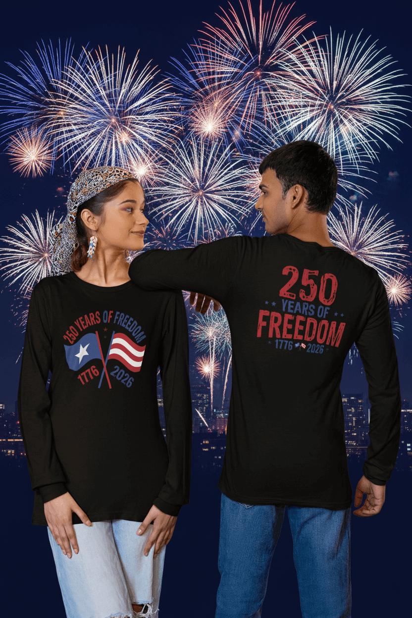 America 250: Flags - 250 Years of Freedom Long Sleeve Tee