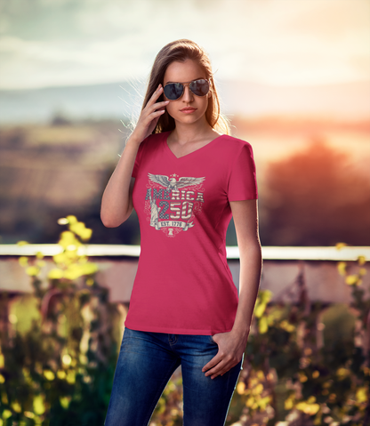 America 250: Born Free, Still Standing Tee - Ladies V-Neck