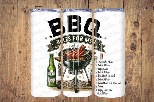 BBQ Rules For Men - 20 Oz Tumbler