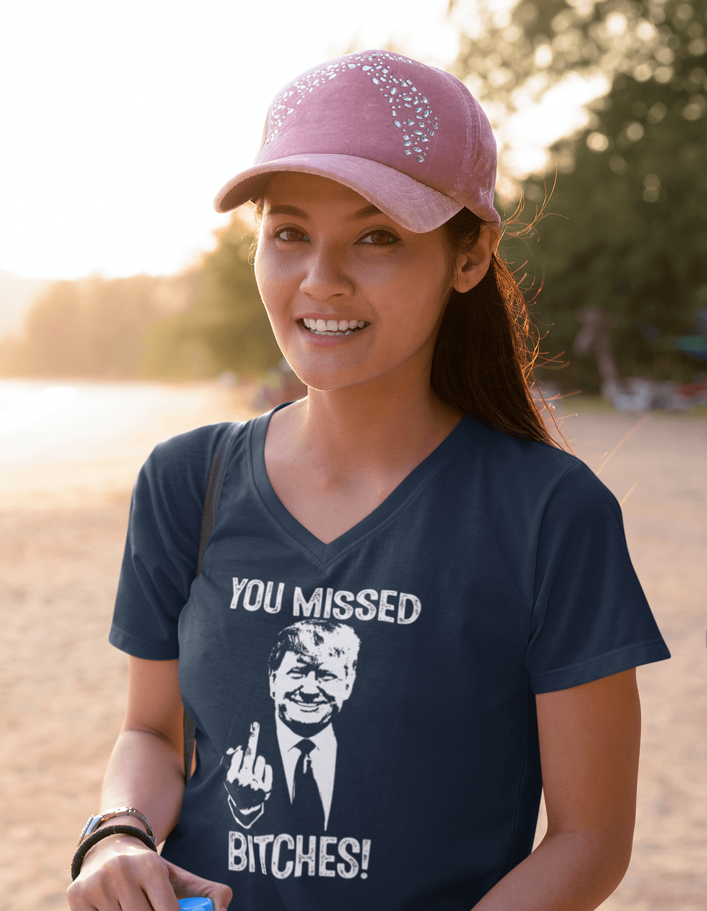 Trump - You Missed T-Shirt - Ladies V-Neck