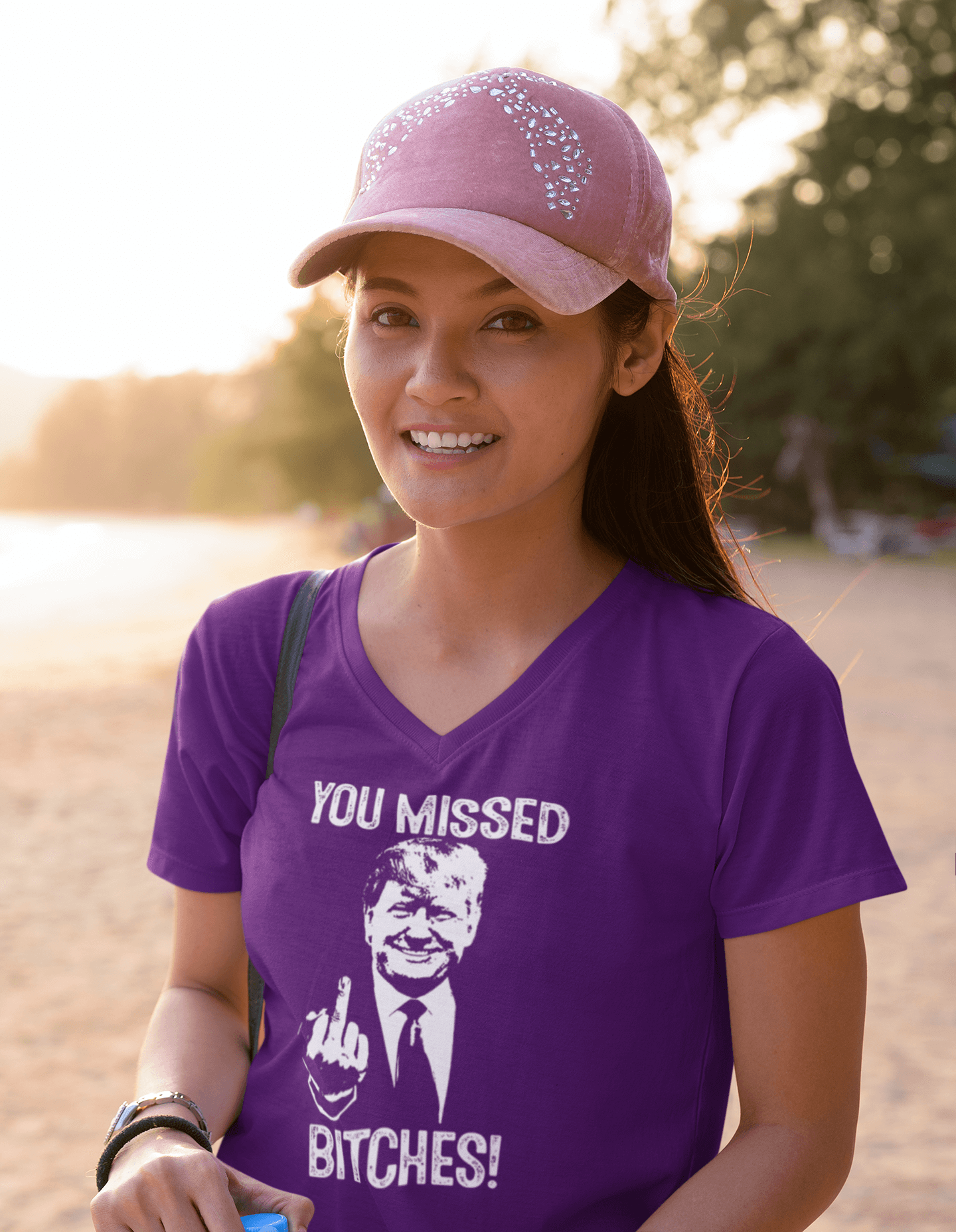 Trump - You Missed T-Shirt - Ladies V-Neck