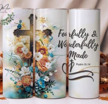 Fearfully & Wonderfully Made Cross - 20 Oz Tumbler