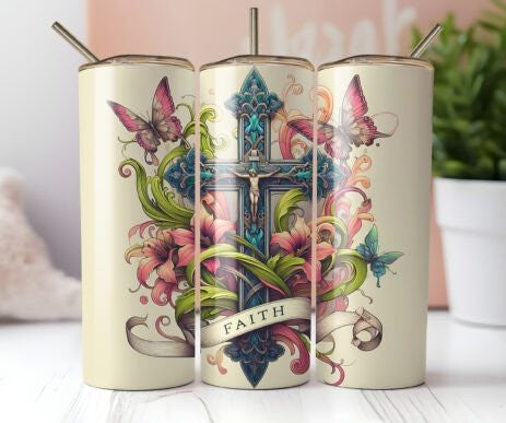 Faith Cross & Jesus - 20 Oz Tumbler