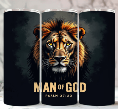 Man of God Lion Black - 20 Oz Tumbler