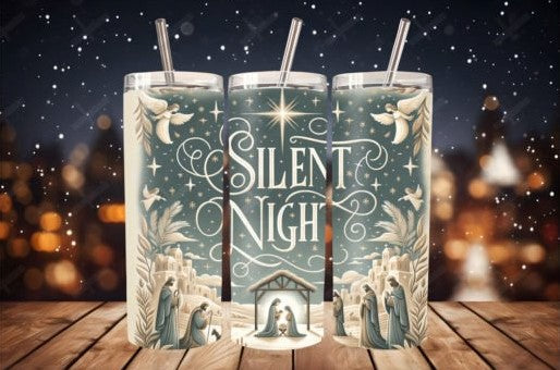 Silent Night 20 Oz Skinny Tumbler