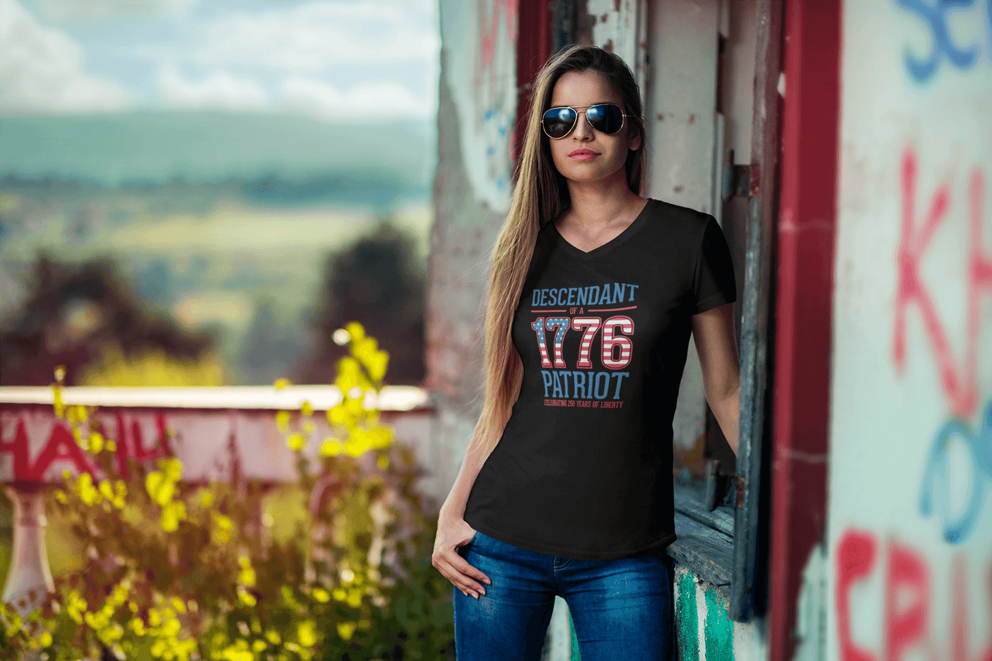 Descendant of 1776: Legacy of Liberty - Ladies V-Neck