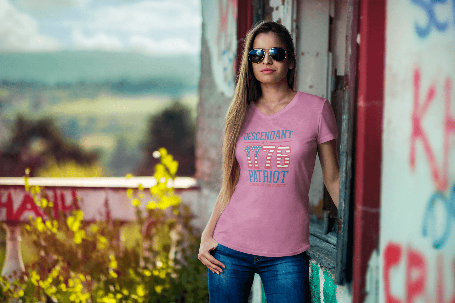 Descendant of 1776: Legacy of Liberty - Ladies V-Neck