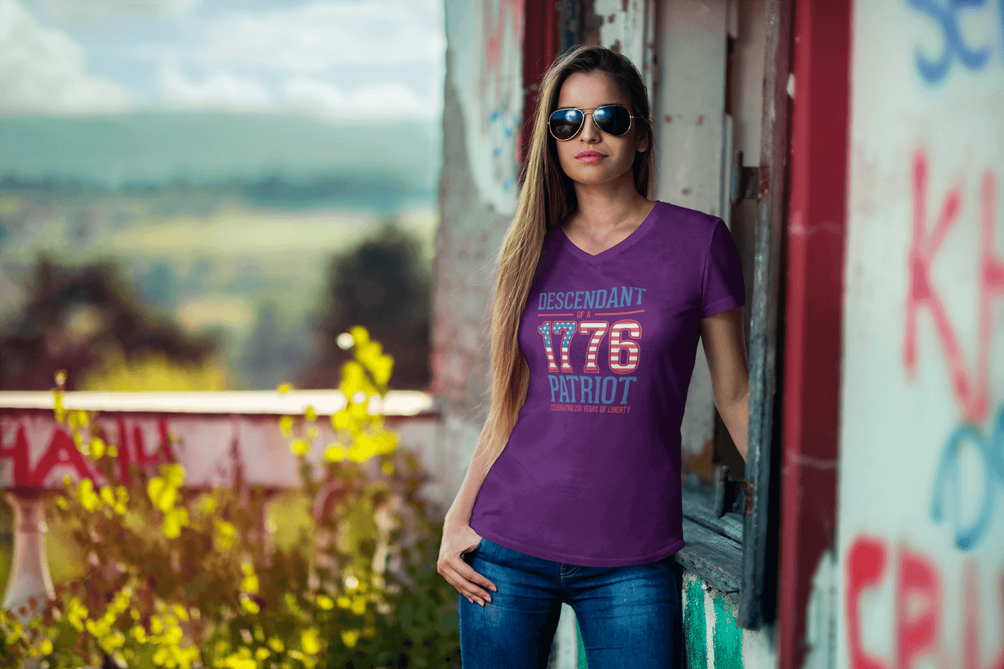 Descendant of 1776: Legacy of Liberty - Ladies V-Neck