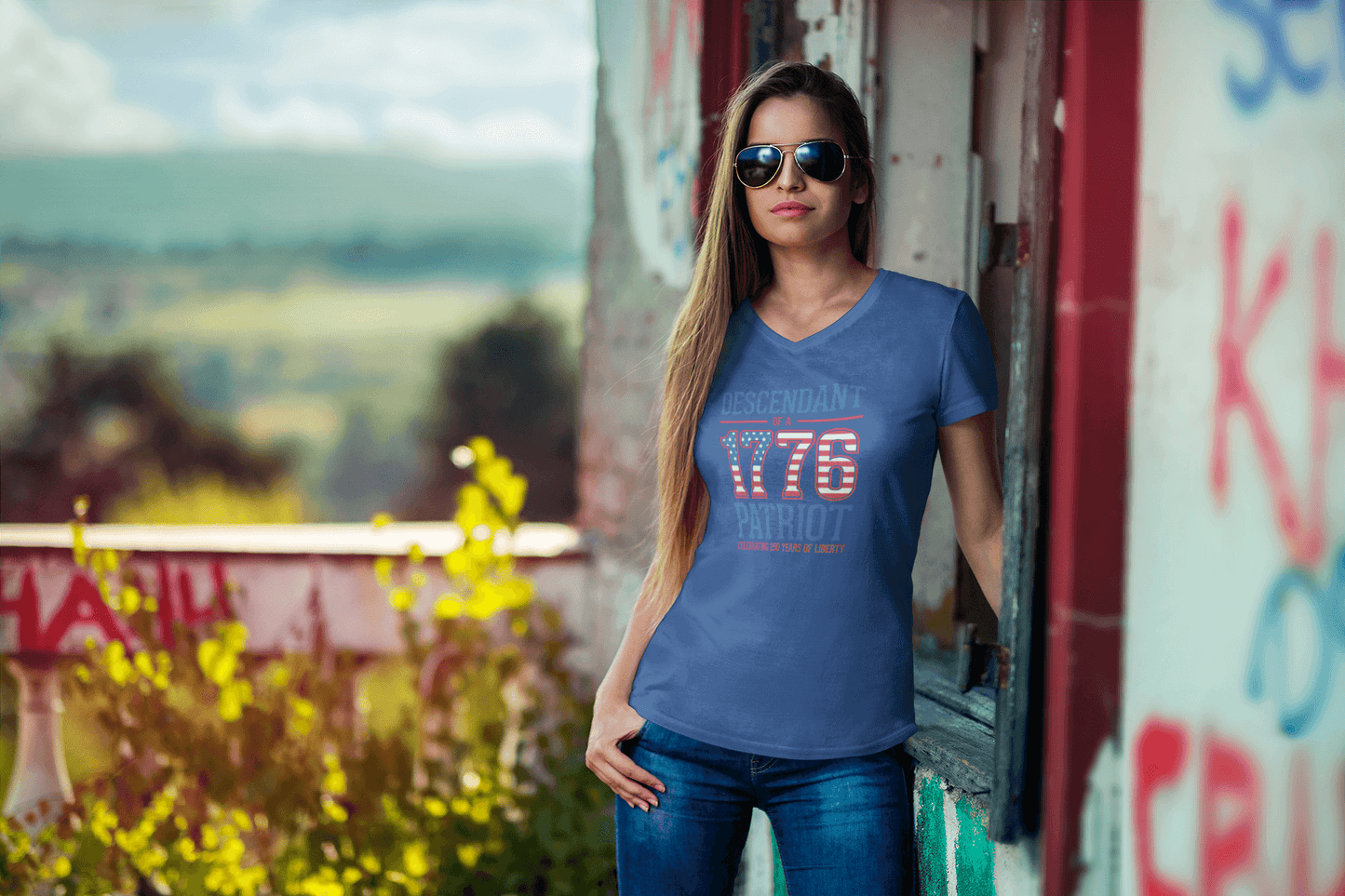Descendant of 1776: Legacy of Liberty - Ladies V-Neck