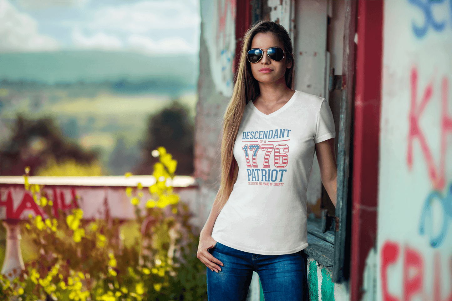Descendant of 1776: Legacy of Liberty - Ladies V-Neck