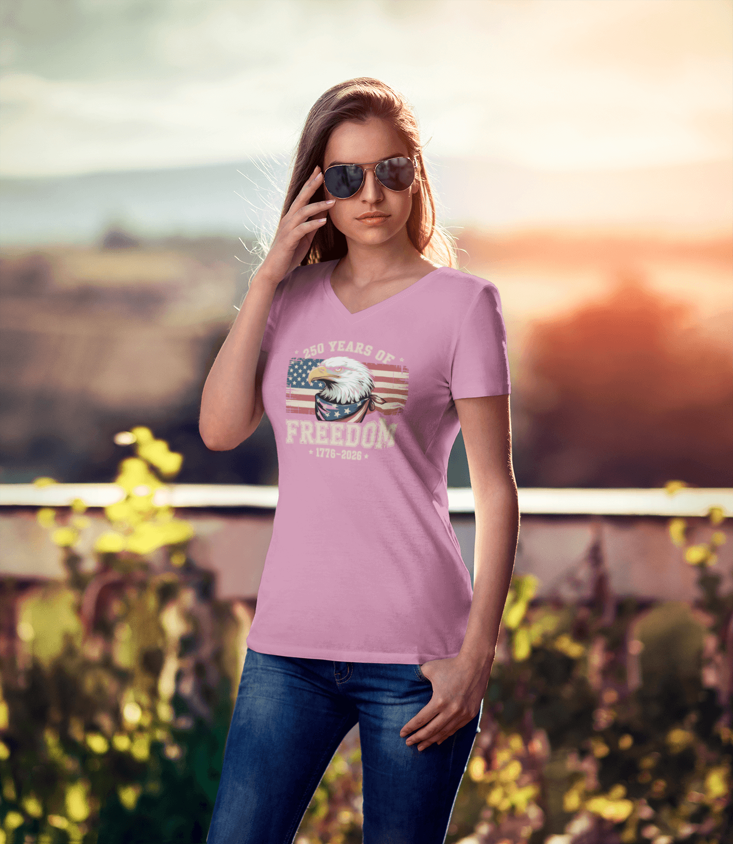 Freedom Unbroken: 250 Years Strong - Ladies V-Neck