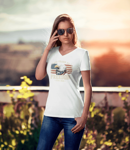Freedom Unbroken: 250 Years Strong - Ladies V-Neck