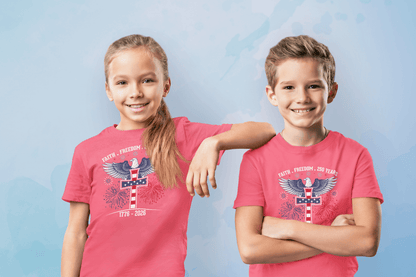 Faith & Freedom: 250 Years Under God - Kids T-Shirt