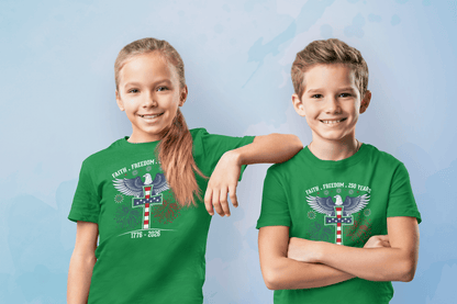 Faith & Freedom: 250 Years Under God - Kids T-Shirt