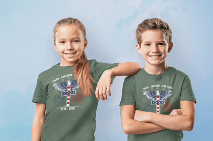 Faith & Freedom: 250 Years Under God - Kids T-Shirt