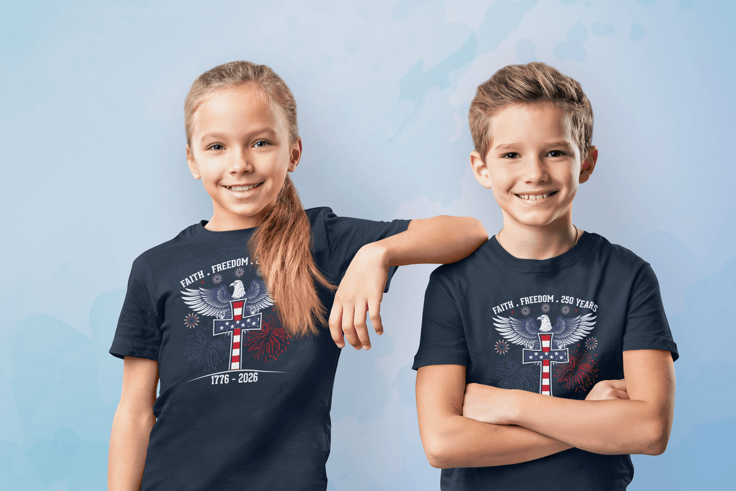 Faith & Freedom: 250 Years Under God - Kids T-Shirt