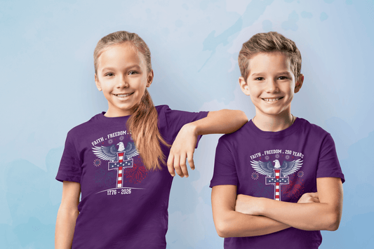 Faith & Freedom: 250 Years Under God - Kids T-Shirt