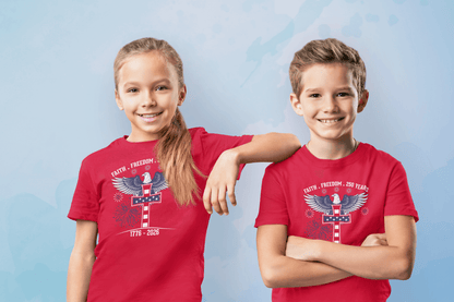 Faith & Freedom: 250 Years Under God - Kids T-Shirt
