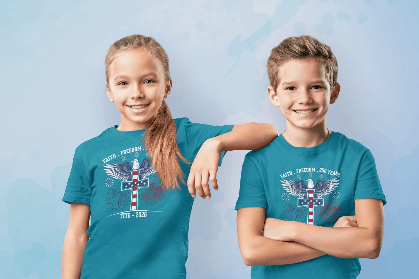 Faith & Freedom: 250 Years Under God - Kids T-Shirt