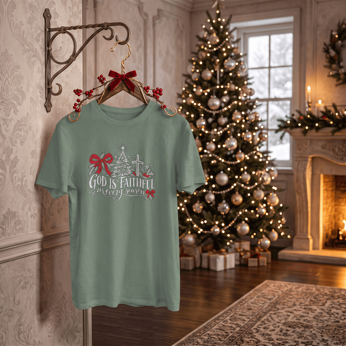 God Is Faithful in Every Season – Christian Christmas T-Shirt