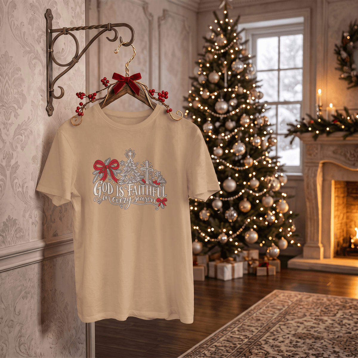 God Is Faithful in Every Season – Christian Christmas T-Shirt
