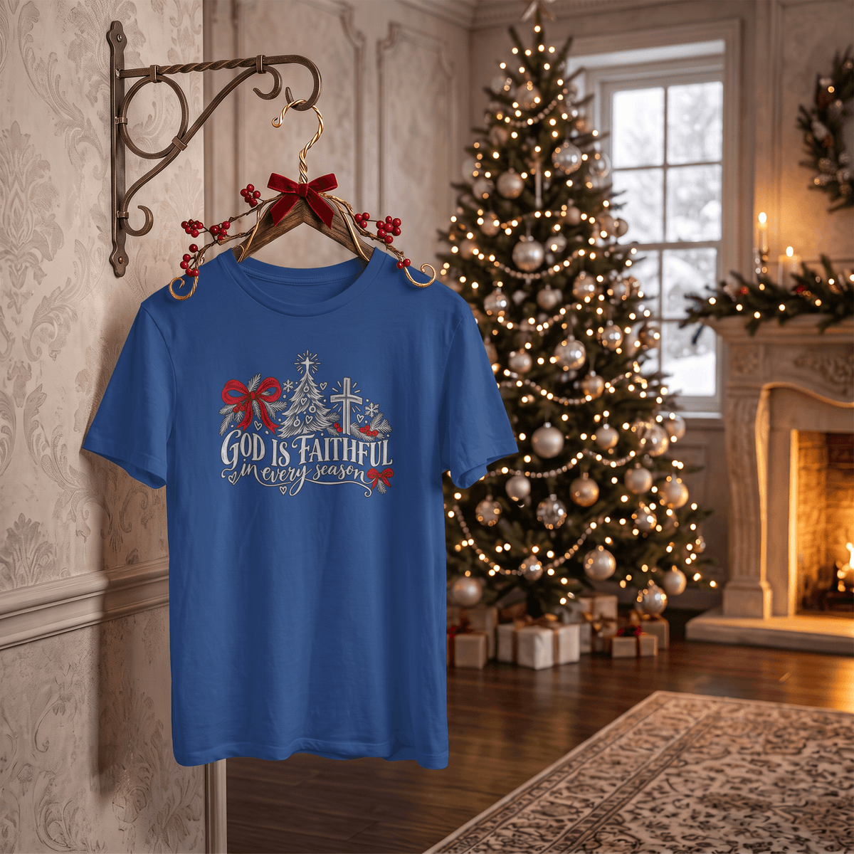 God Is Faithful in Every Season – Christian Christmas T-Shirt