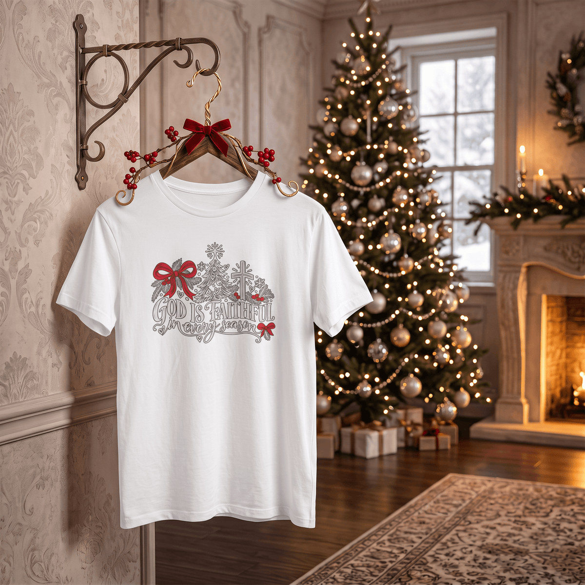 God Is Faithful in Every Season – Christian Christmas T-Shirt
