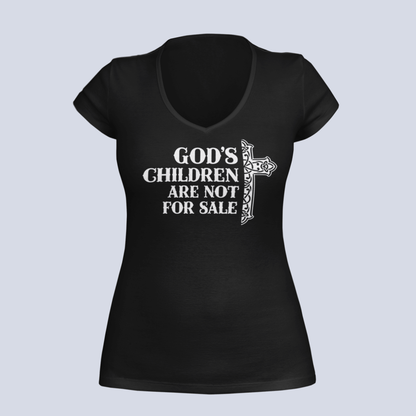 God's Children Are Not for Sale - Ladies V-Neck T-Shirt