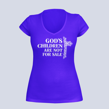 God's Children Are Not for Sale - Ladies V-Neck T-Shirt