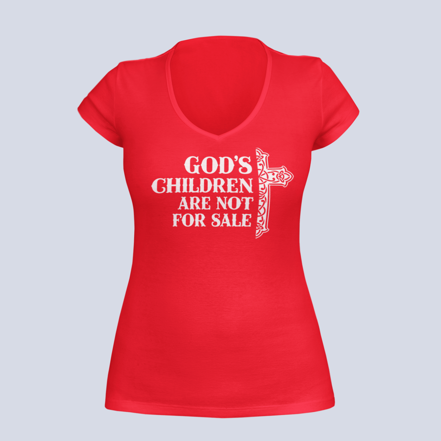 God's Children Are Not for Sale - Ladies V-Neck T-Shirt