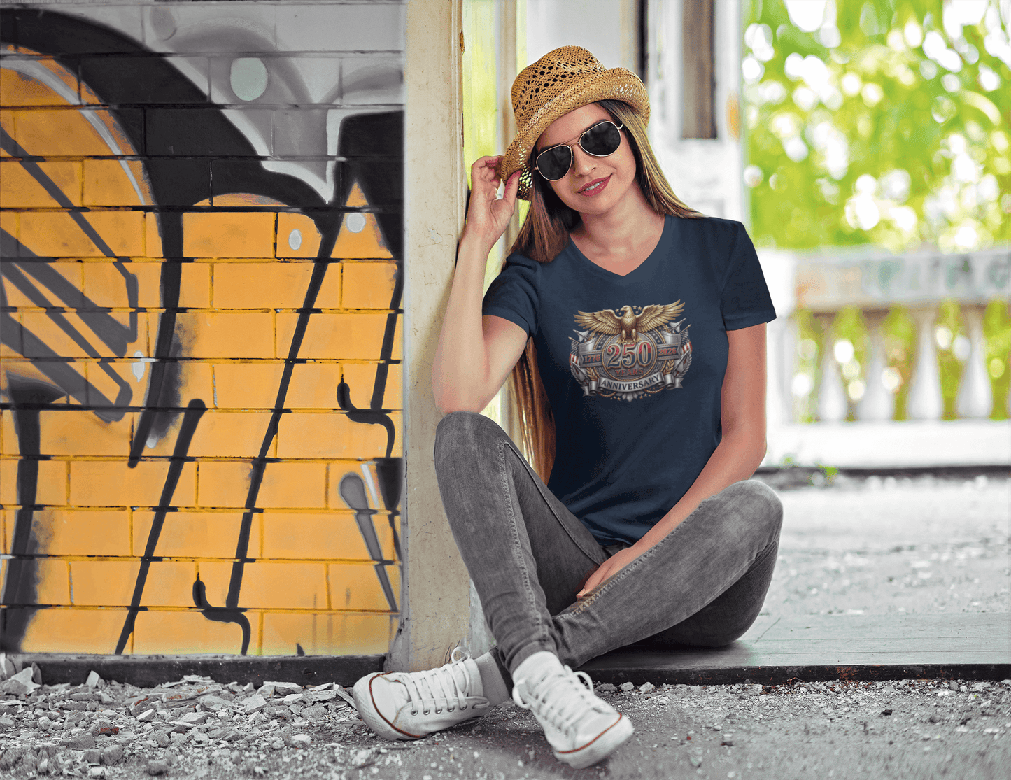Golden Eagle: 250 Year Celebration - Ladies V-Neck