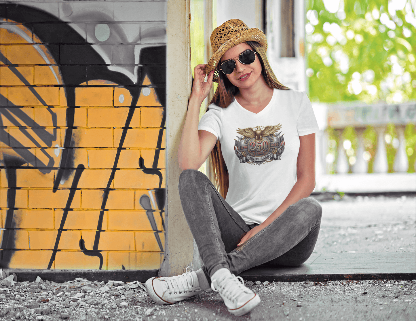 Golden Eagle: 250 Year Celebration - Ladies V-Neck