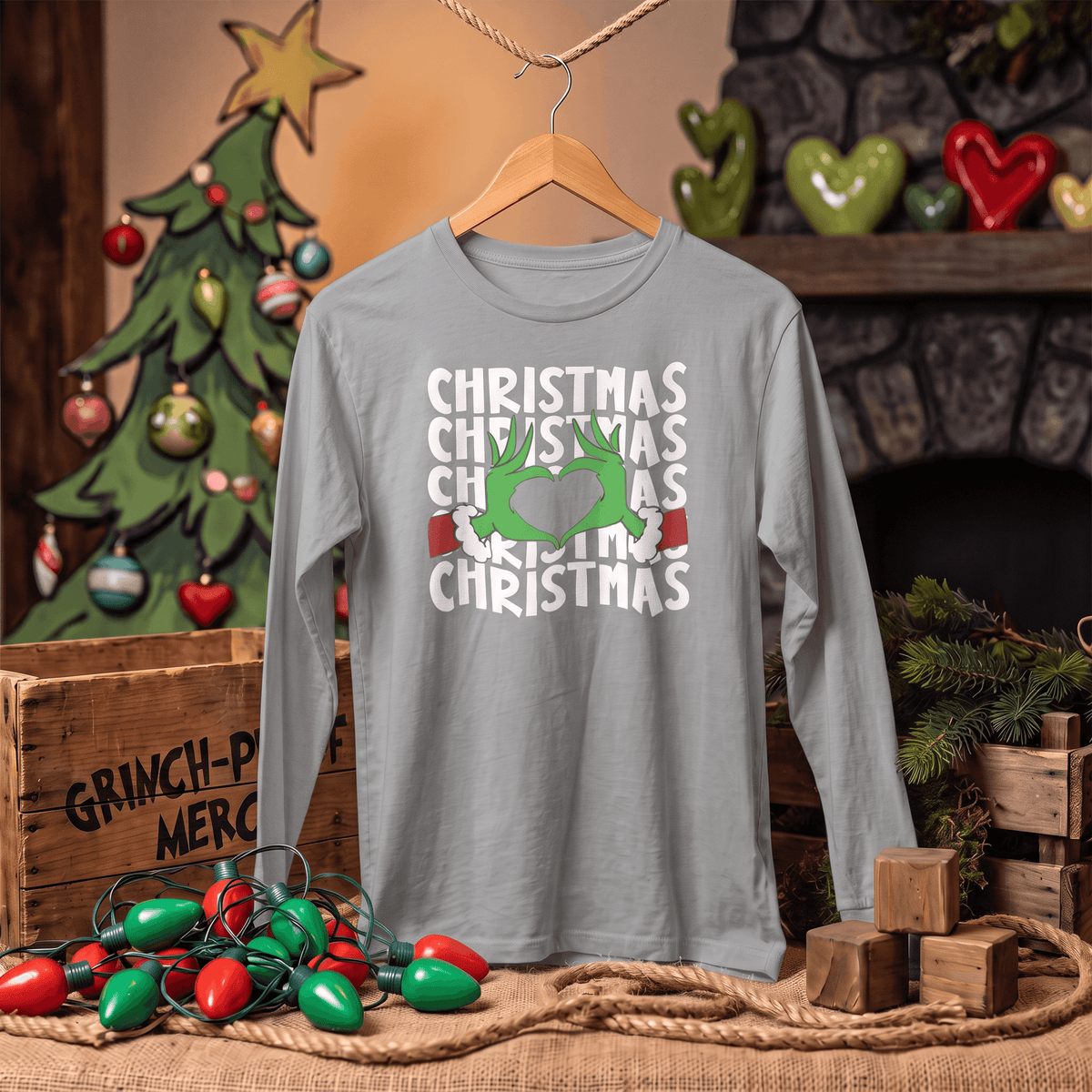 Even a Grinch Has a Heart – Long Sleeve T-Shirt