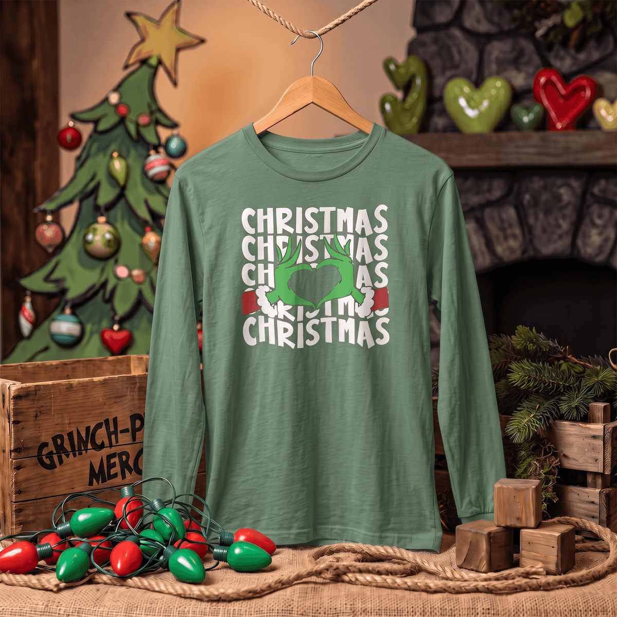 Even a Grinch Has a Heart – Long Sleeve T-Shirt