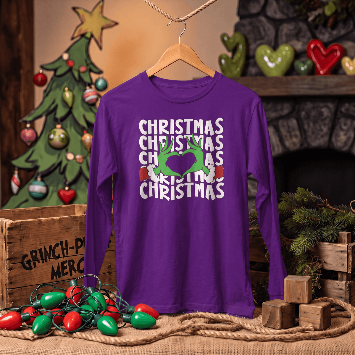 Even a Grinch Has a Heart – Long Sleeve T-Shirt