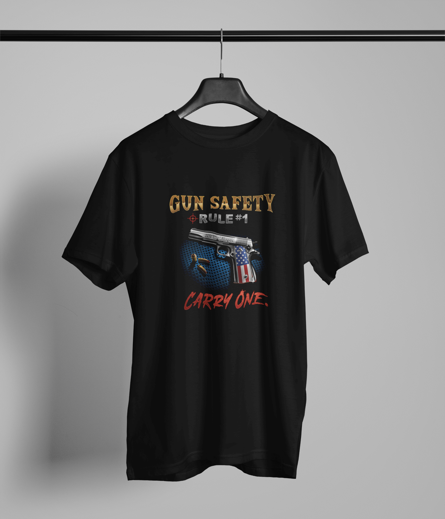 Gun Safety Rule #1 Carry One Men's T-Shirt Black / 4X