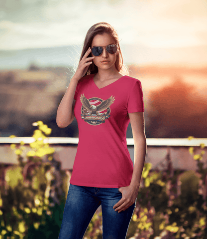Home of the Brave: America 250 Crest Tee - Ladies V-Neck