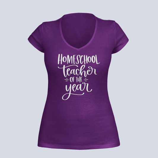 Homeschool Teacher of the Year - T-shirt - Ladies V-neck