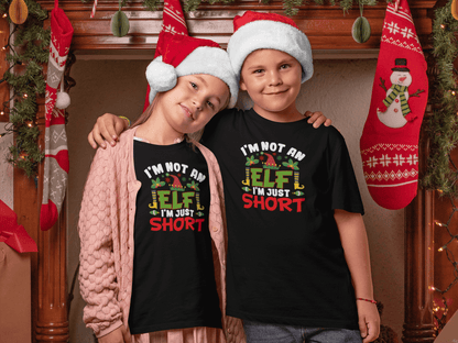 Not an Elf, Just Short  - Kids T-Shirts