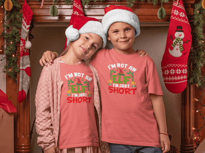 Not an Elf, Just Short  - Kids T-Shirts