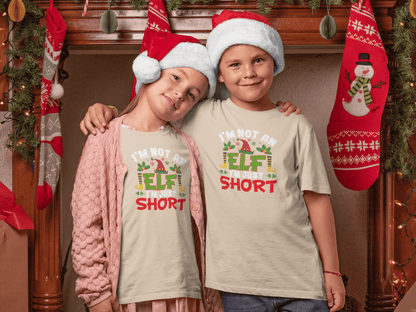 Not an Elf, Just Short  - Kids T-Shirts