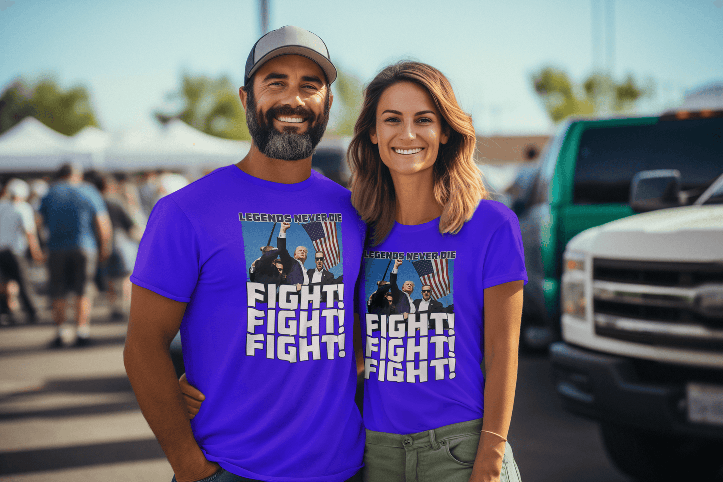 Legends Never Die, FIGHT - Trump T-Shirt Unisex